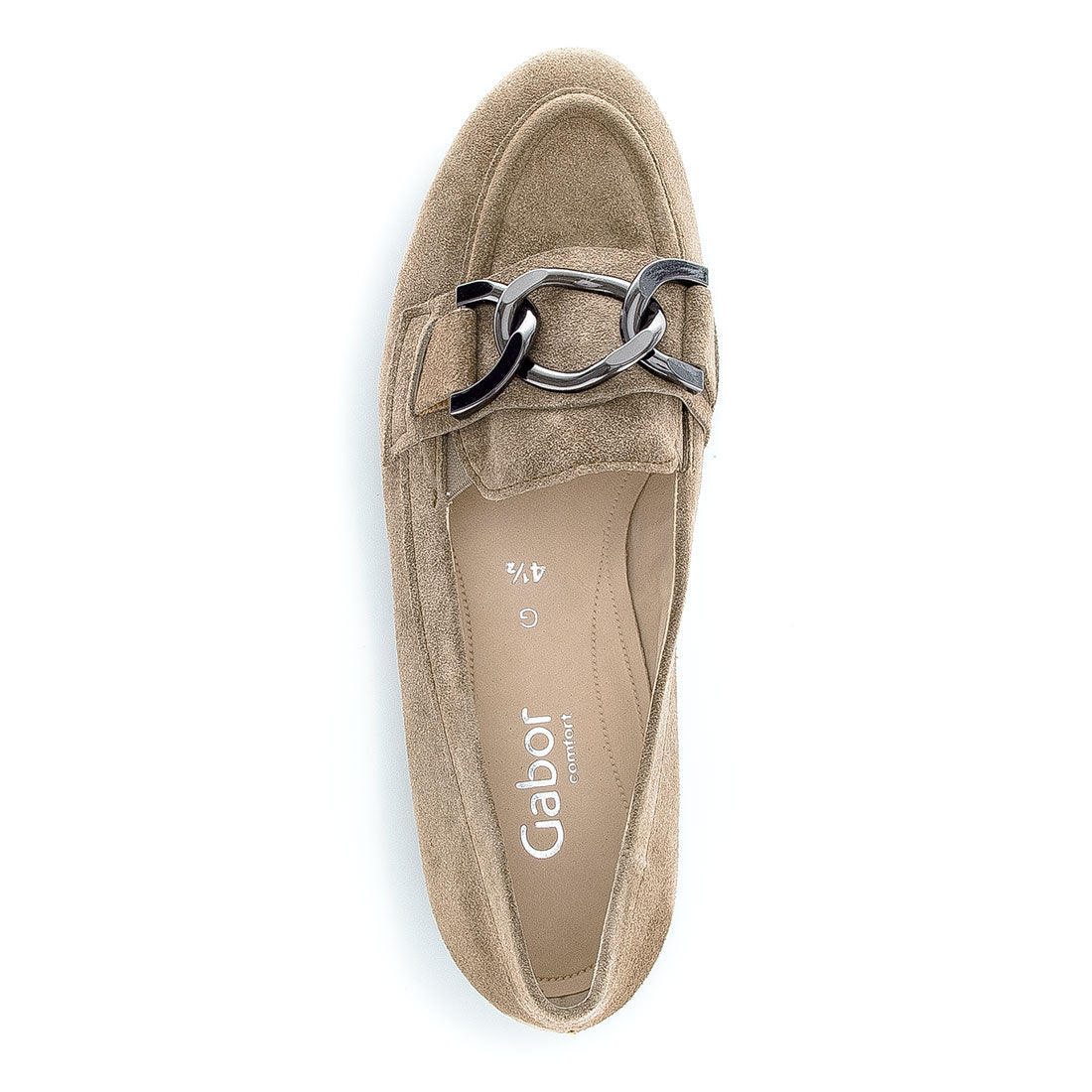 GABOR sand suede loafer with bit,