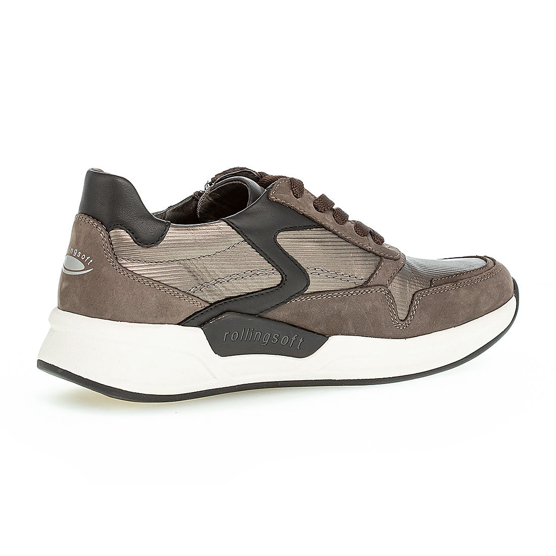 ROLLINGSOFT Copper embossed + brown nubuck sneaker,