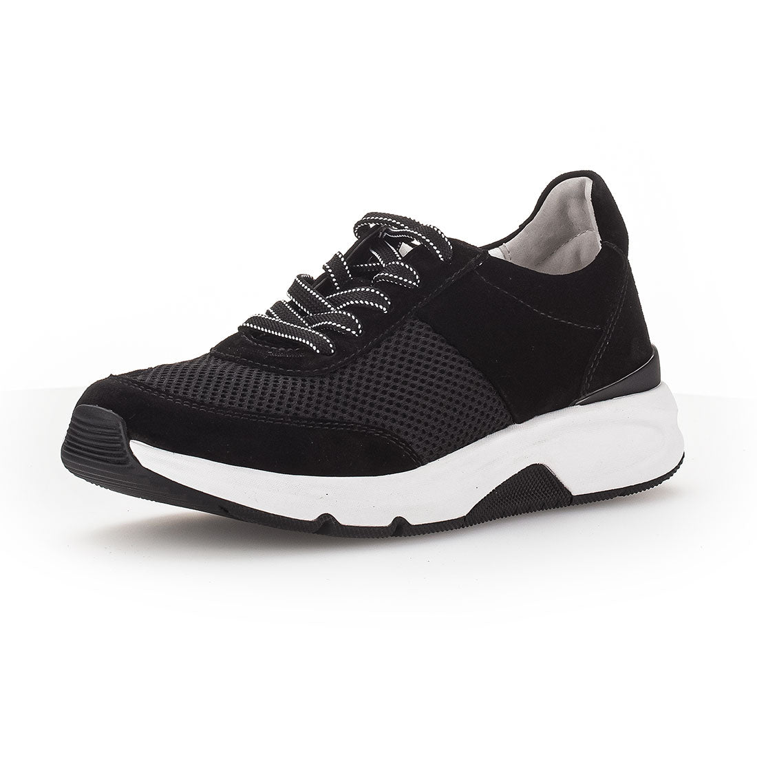 ROLLINGSOFT Black suede/textile sneaker,