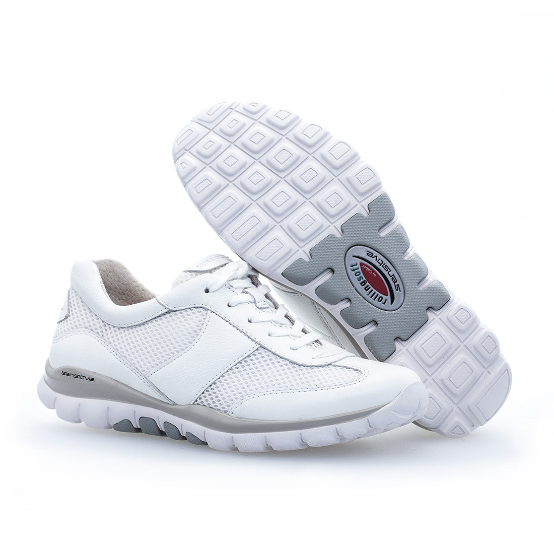 ROLLINGSOFT White leather sneaker with mesh/textile,