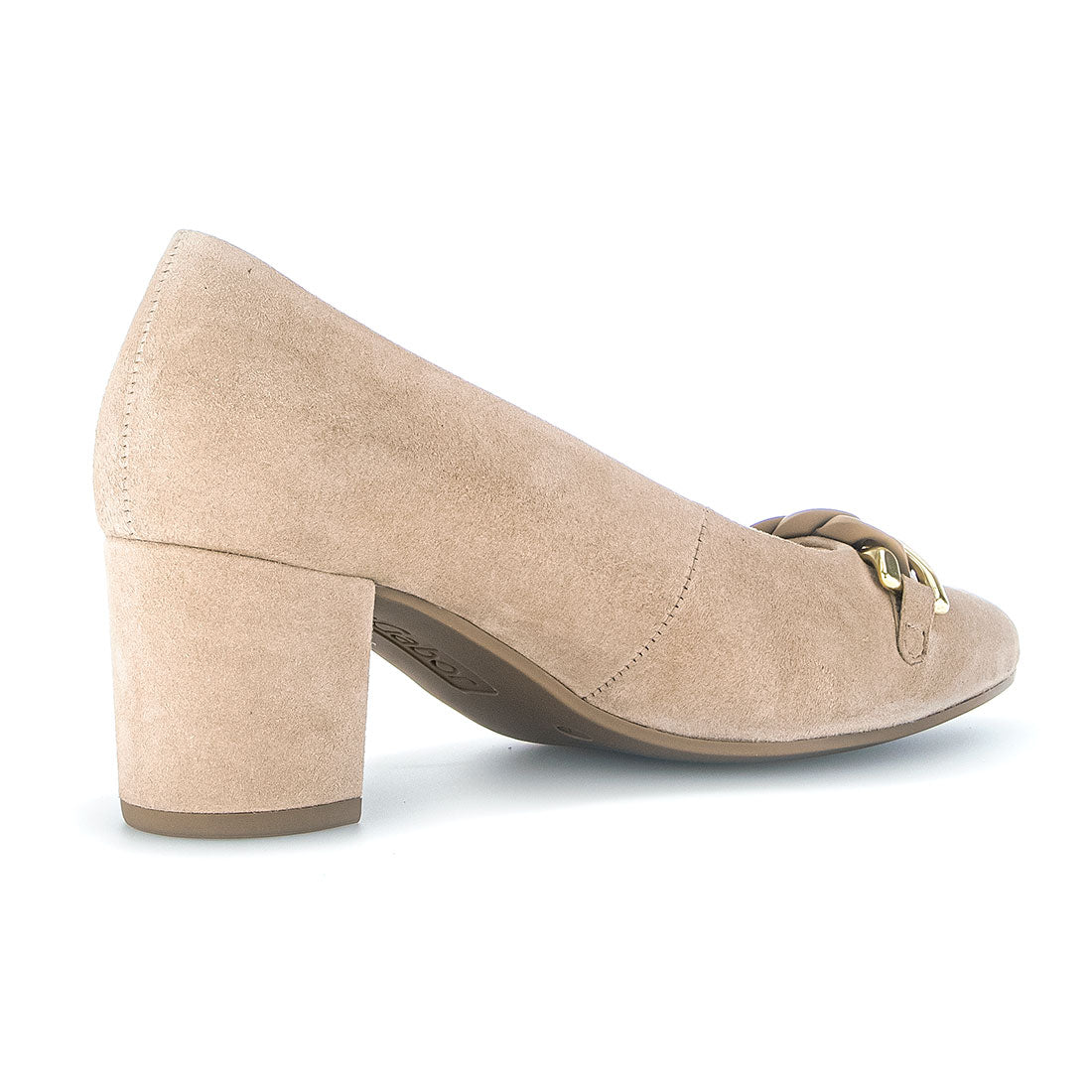 GABOR Desertsand suede pump with matte bit,
