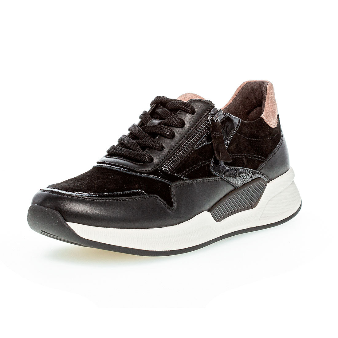 ROLLINGSOFT Black leather/suede sneaker,