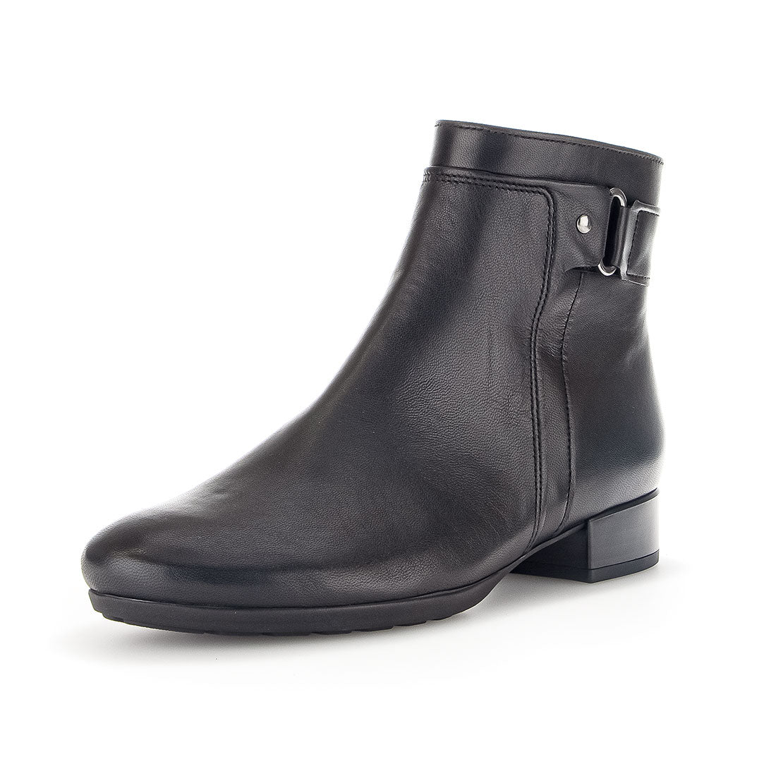 GABOR Black leather boot width H,
