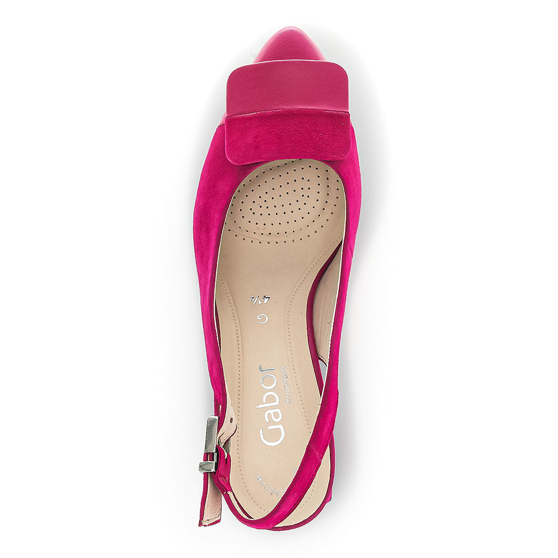 GABOR Pink suede slingback with leather toe,