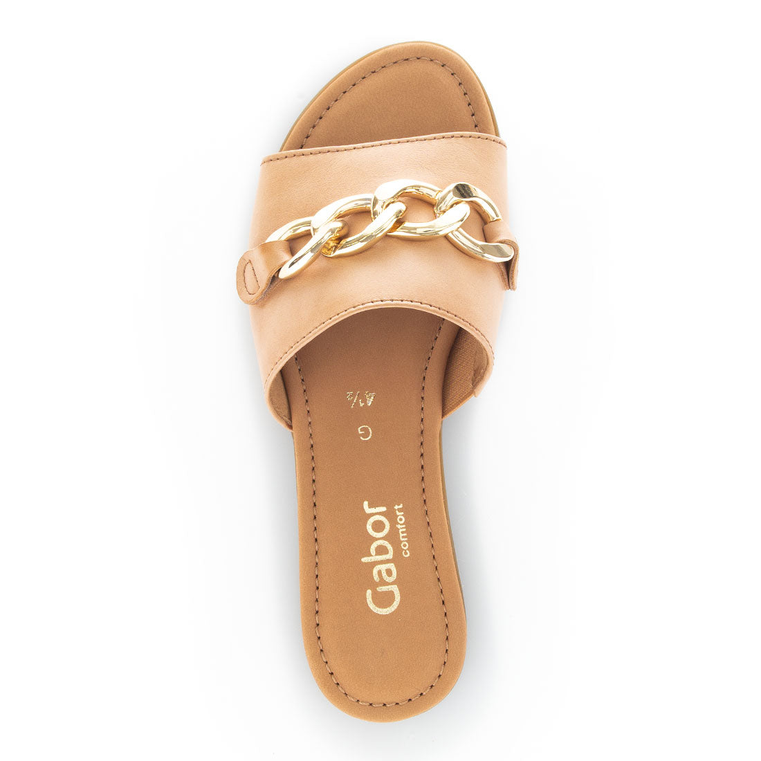 GABOR peanut skin sandal with chain,