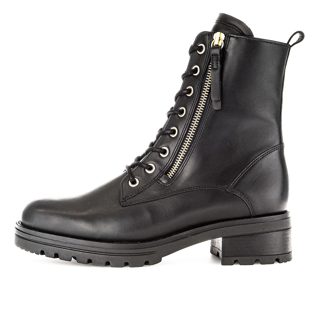 GABOR Black leather boot with lamb lining,