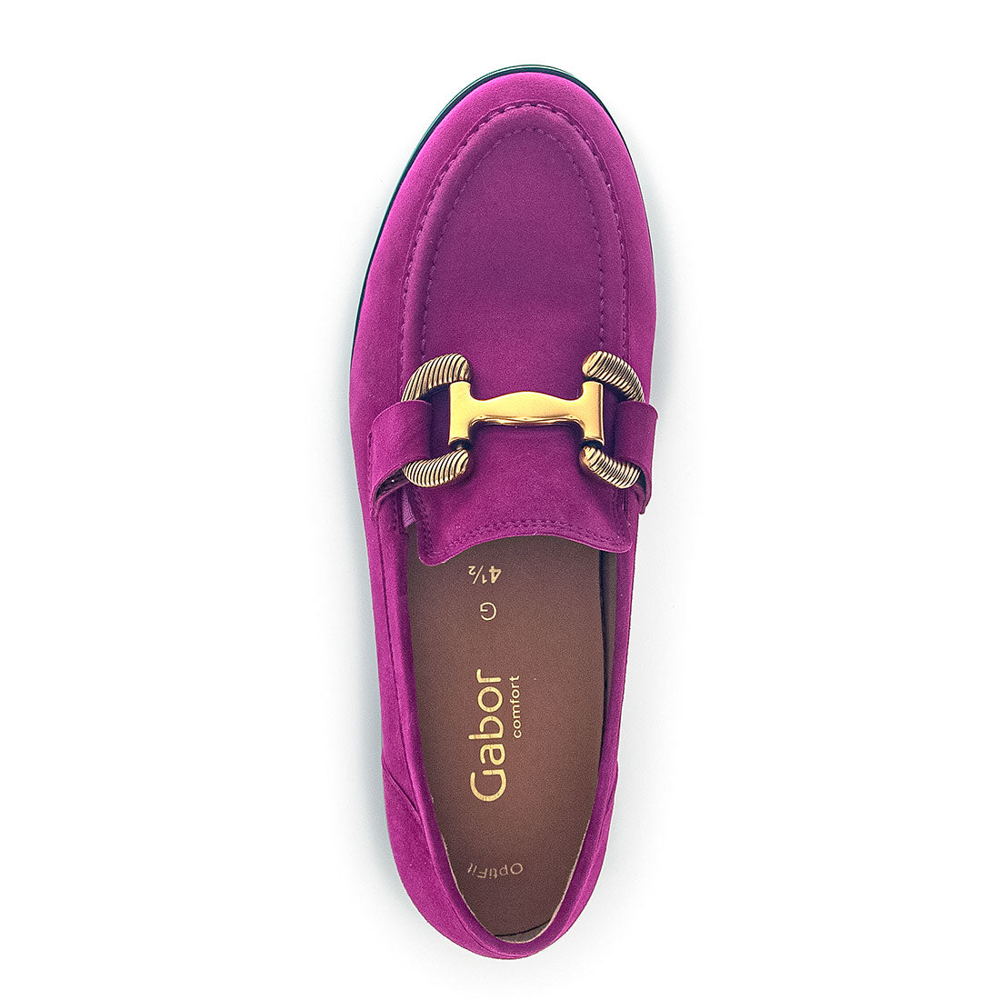 GABOR Cyclamen suede loafer gold bitsel,