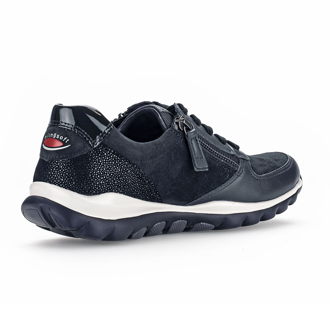 ROLLINGSOFT Dark blue leather/suede sneaker,