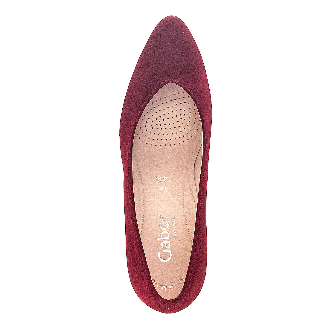 GABOR Bordeaux red suede pump width G,