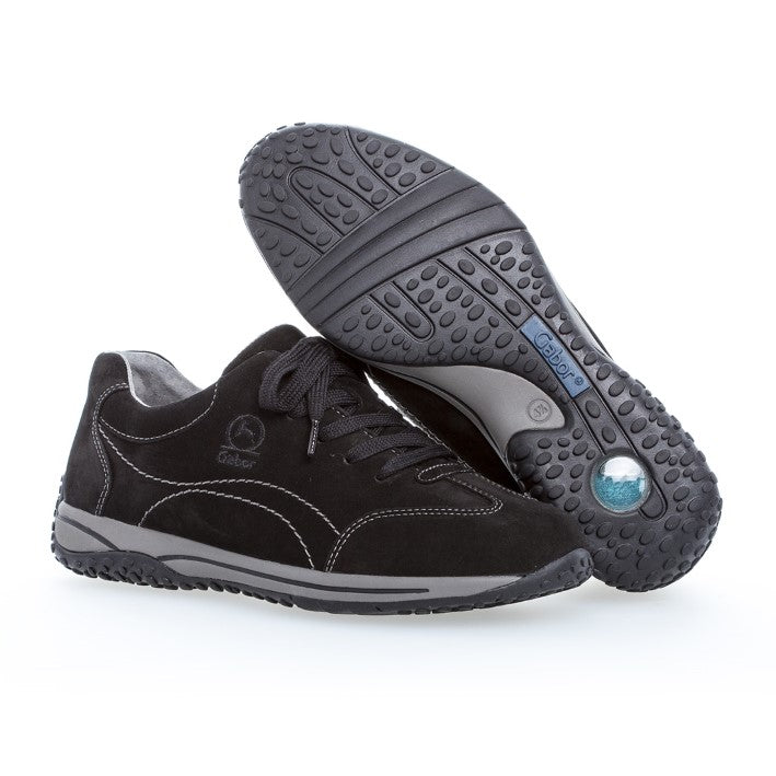 GABOR Black nubuck with gray stitching,