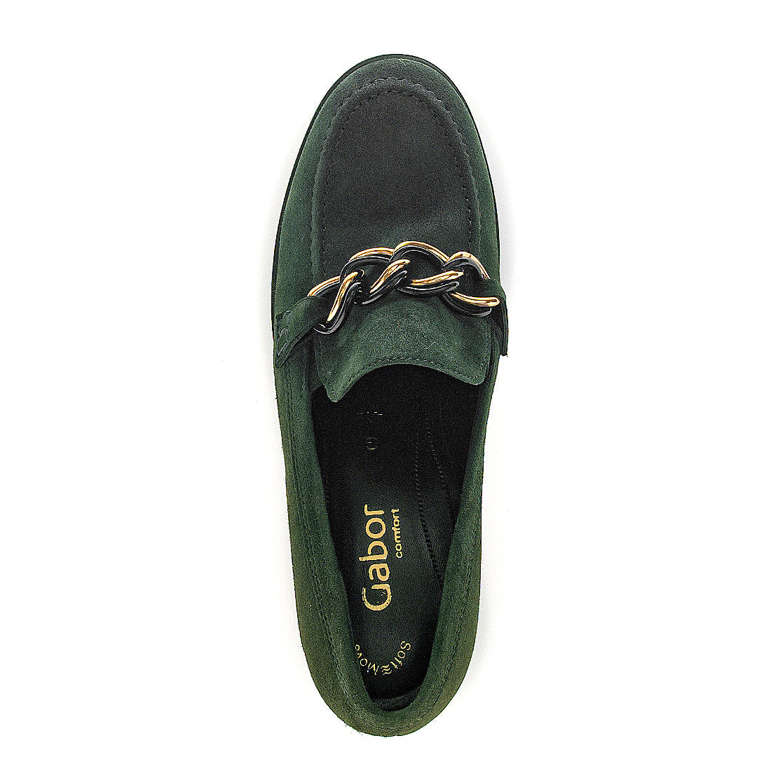 GABOR Forrest suede pump with gold buckle,