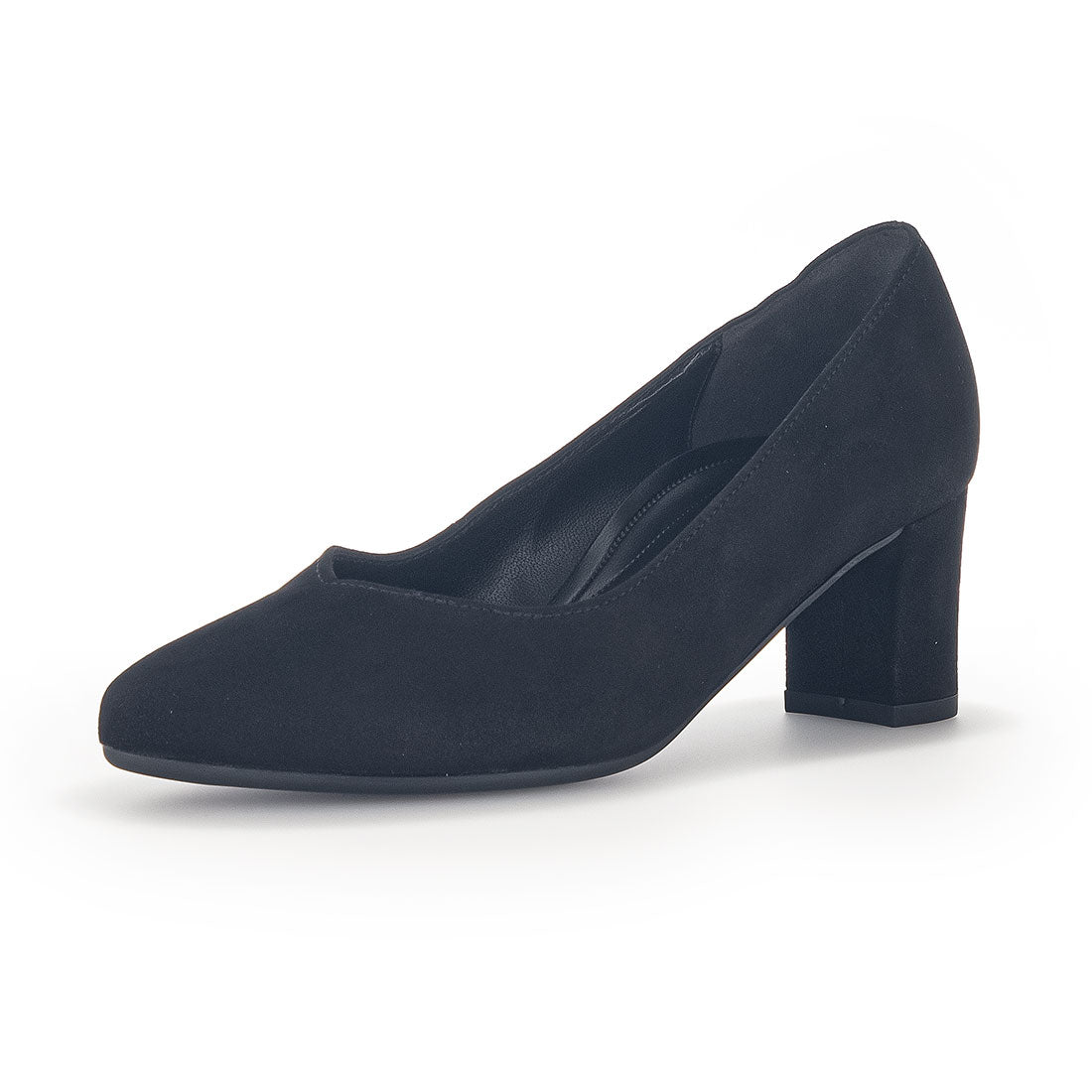 GABOR Black glitter suede pump in width G,