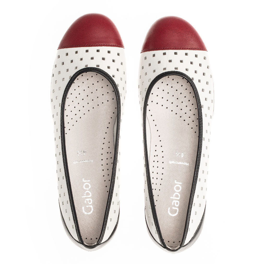 GABOR White, blue, red leather ballerina,