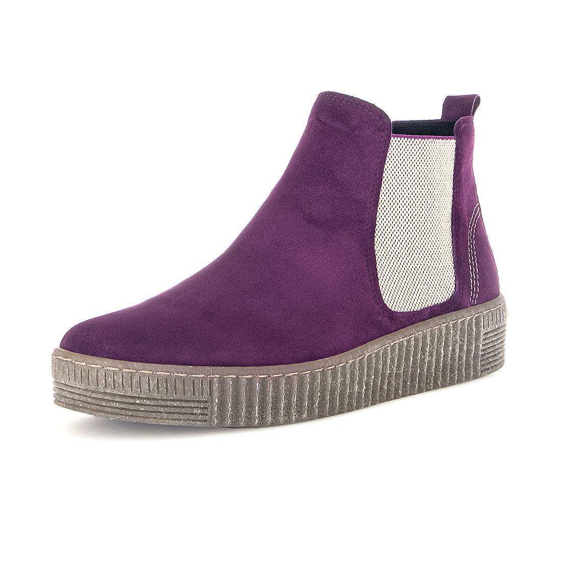 GABOR Purple suede boot with rubber sole,