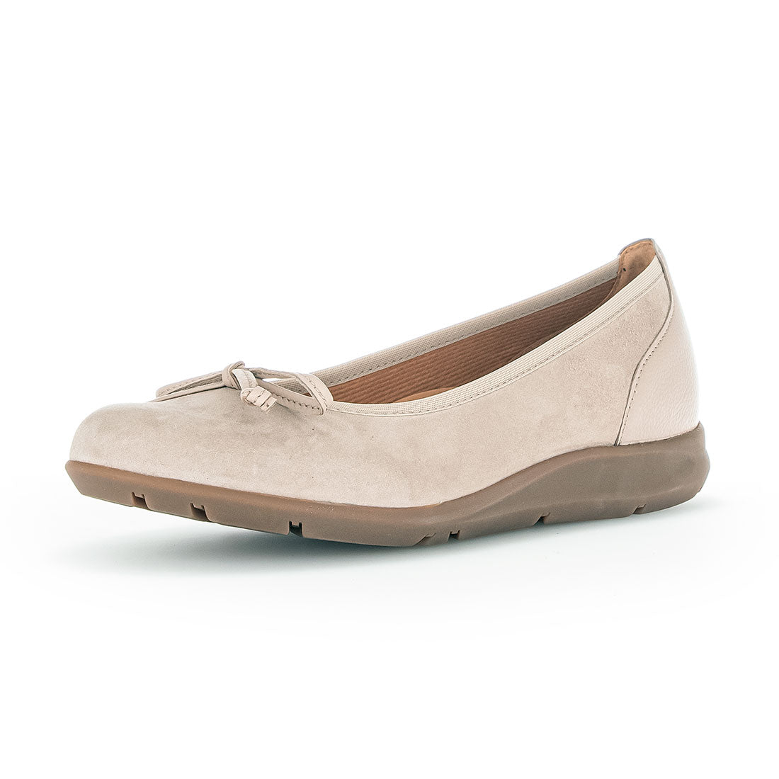 GABOR Desert sand suede with leather bow,