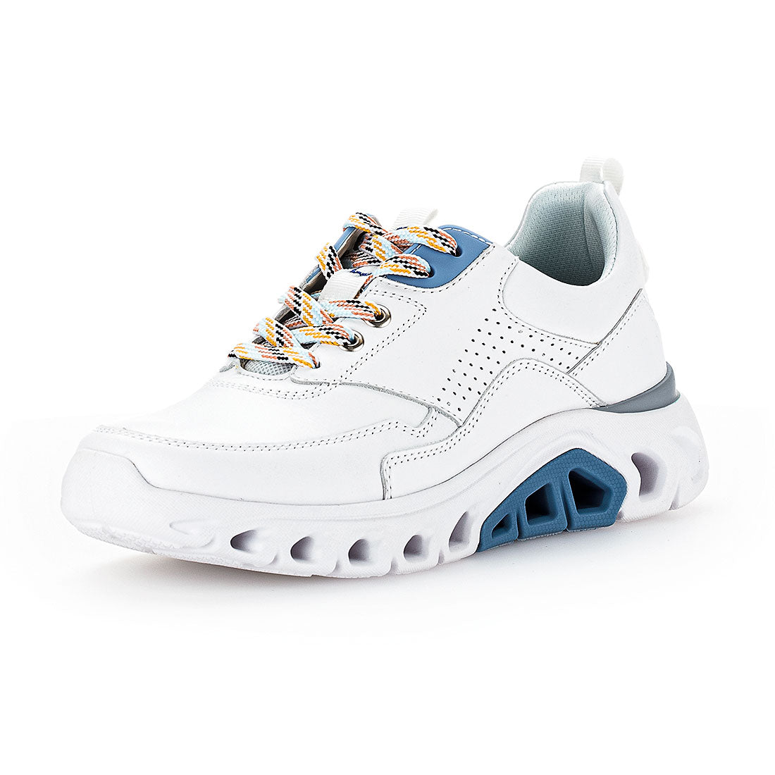 ROLLINGSOFT White leather sneaker with patterned laces,