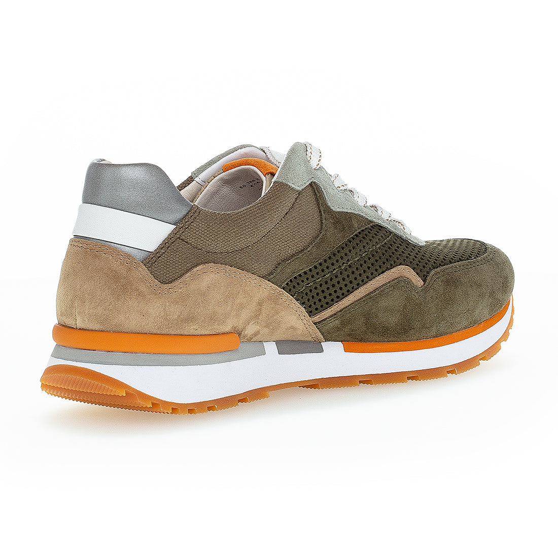 GABOR Olive + sand suede sneaker,