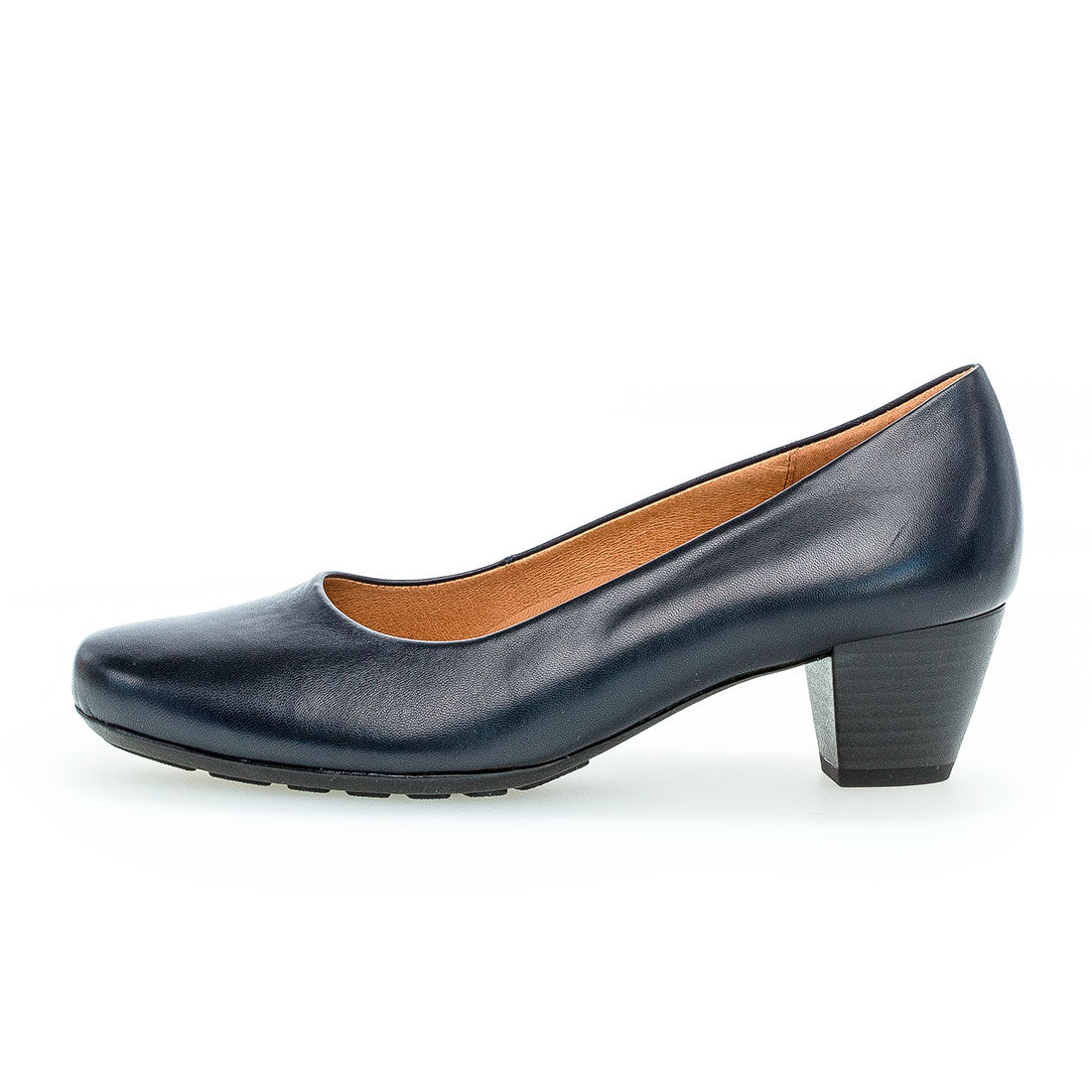 GABOR Blue leather pump with easy walking,