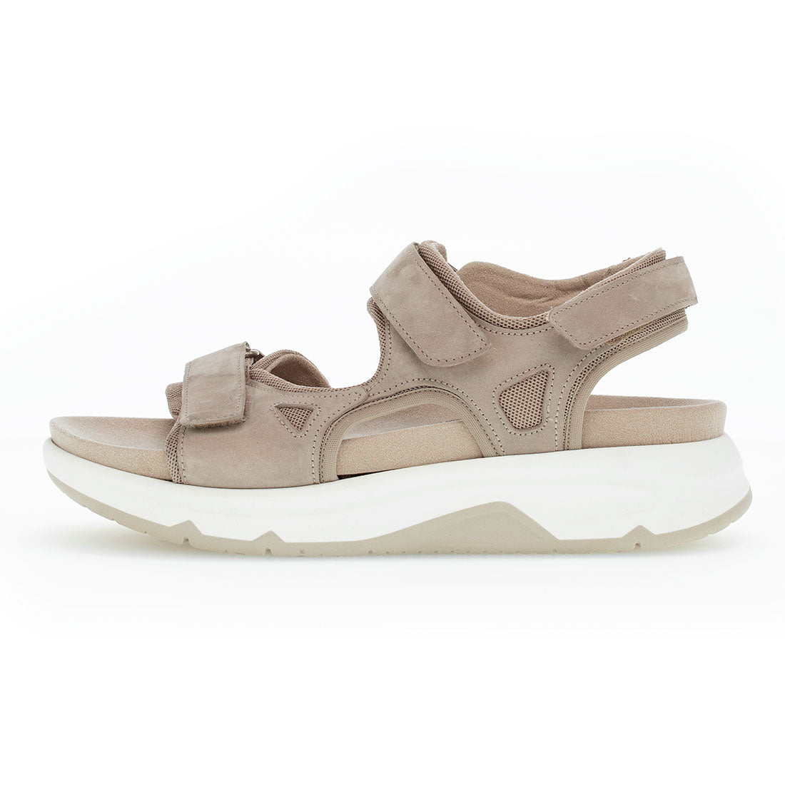 ROLLINGSOFT Sand nubuck sandal with Velcro straps,