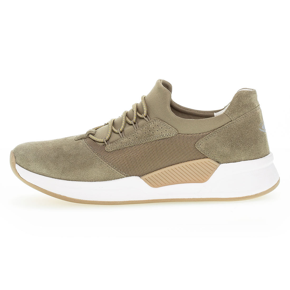 ROLLINGSOFT Sage green suede sneaker with elastic,