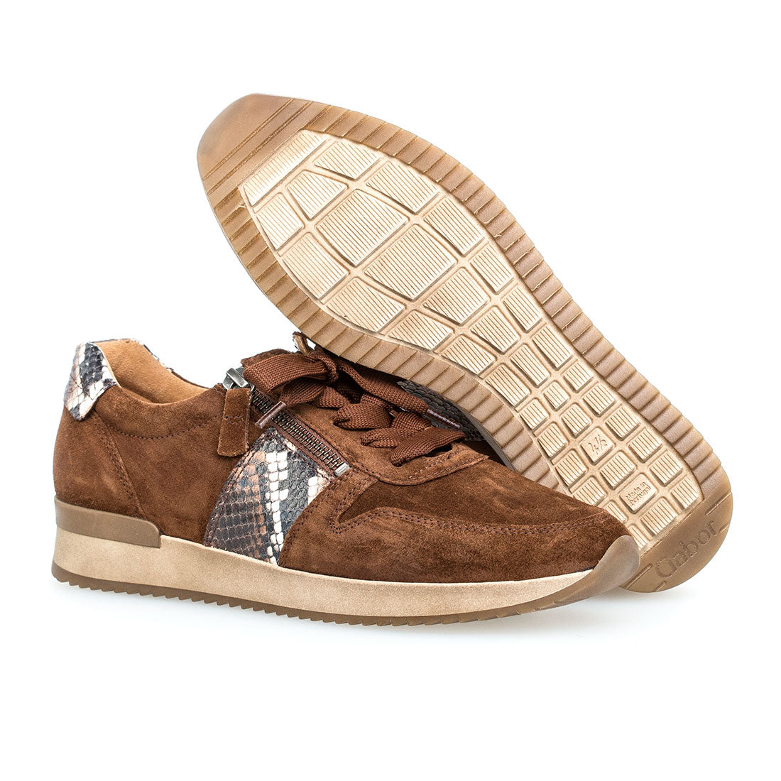 GABOR Whiskey suede sneaker with hose,