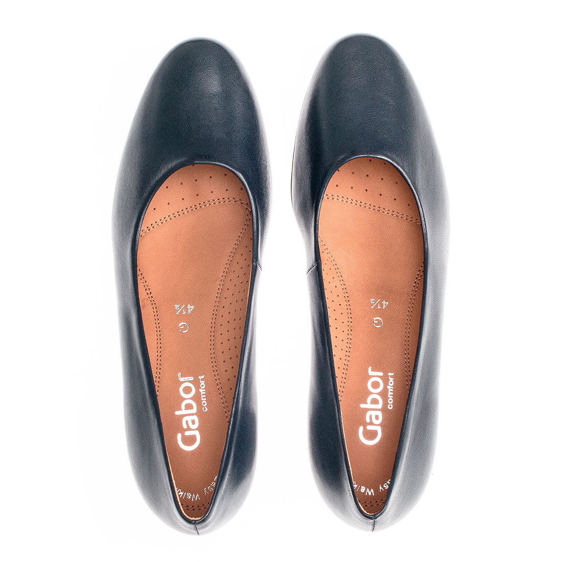 GABOR Blue leather pump with easy walking,