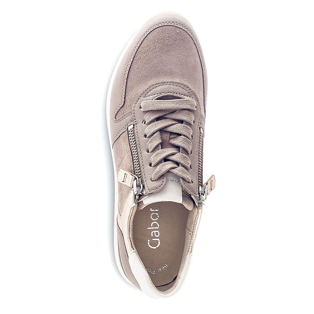 GABOR Dark nude suede/leather sneaker,