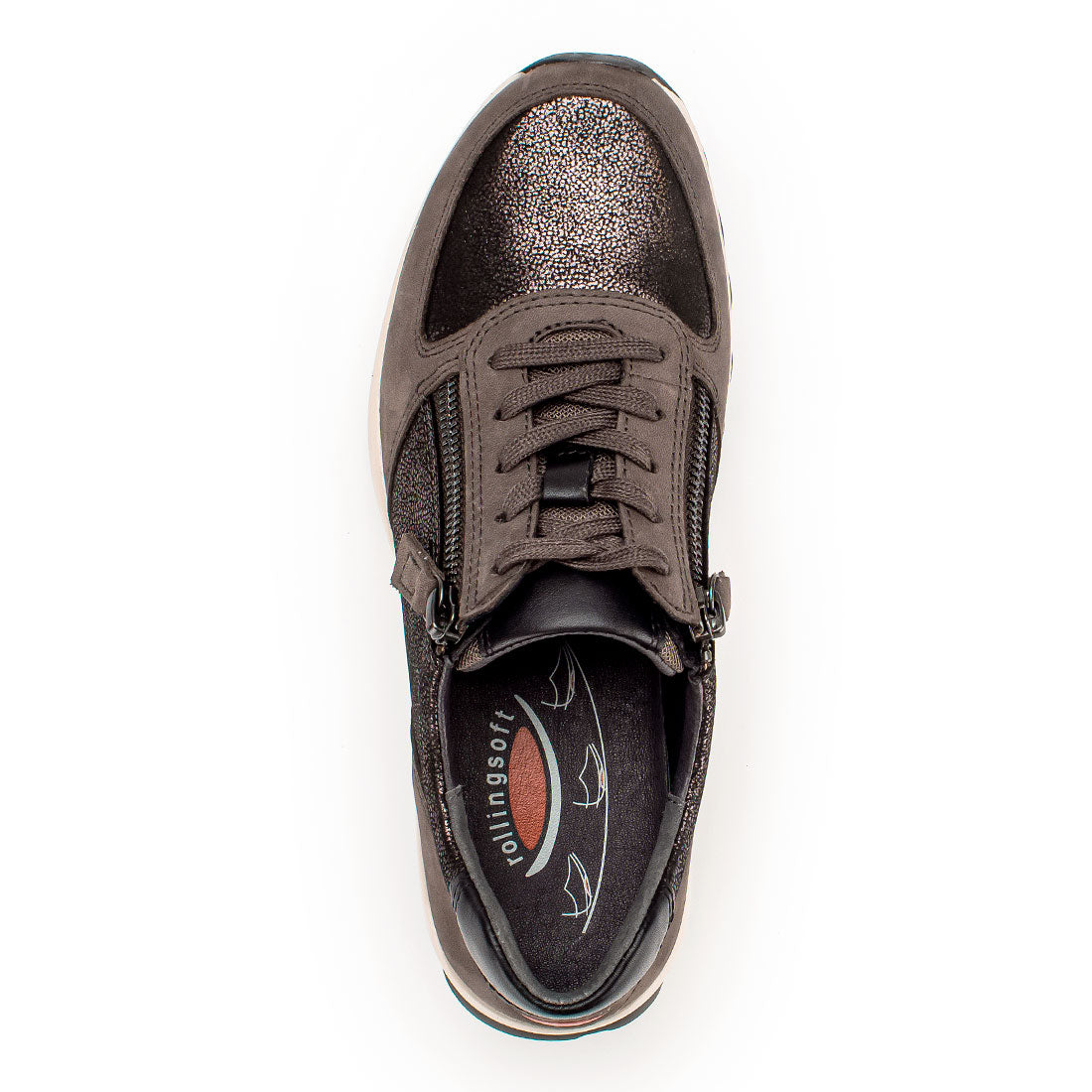 ROLLINGSOFT Dark gray nubuck oil with 2 zips,