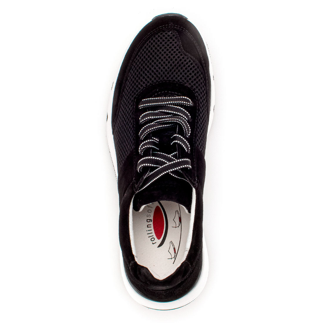 ROLLINGSOFT Black suede/textile sneaker,