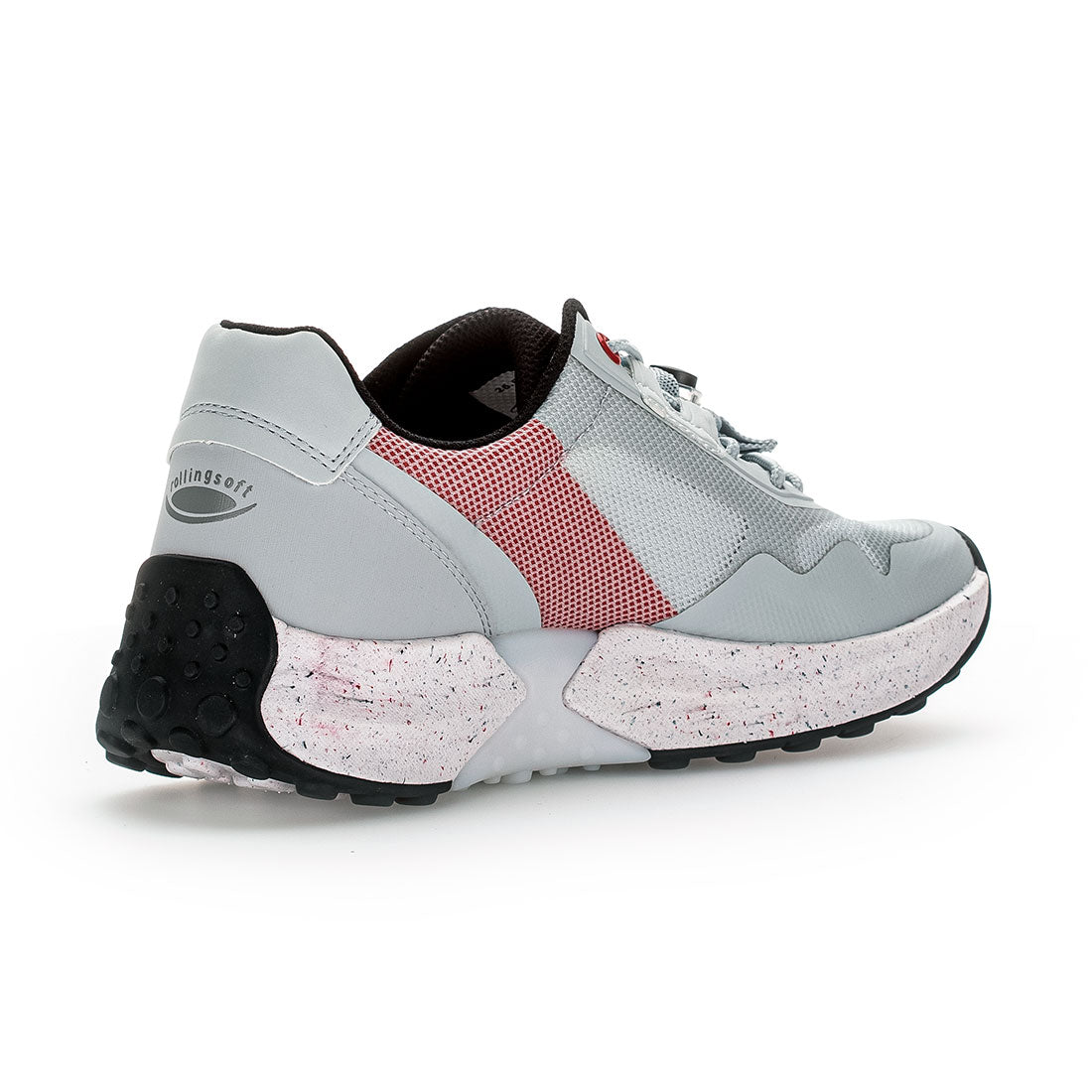 ROLLINGSOFT Gray + red textile sneaker (vegan),
