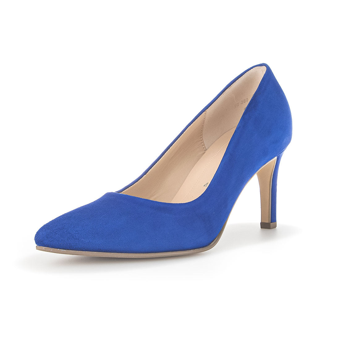 GABOR Cobalt blue suede with 7 cm heel,