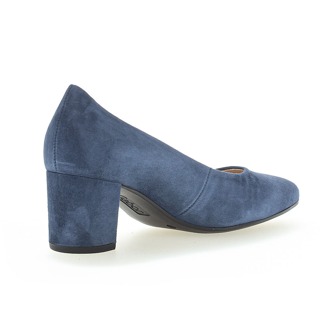 GABOR Indigo blue suede pump with pointed toe,