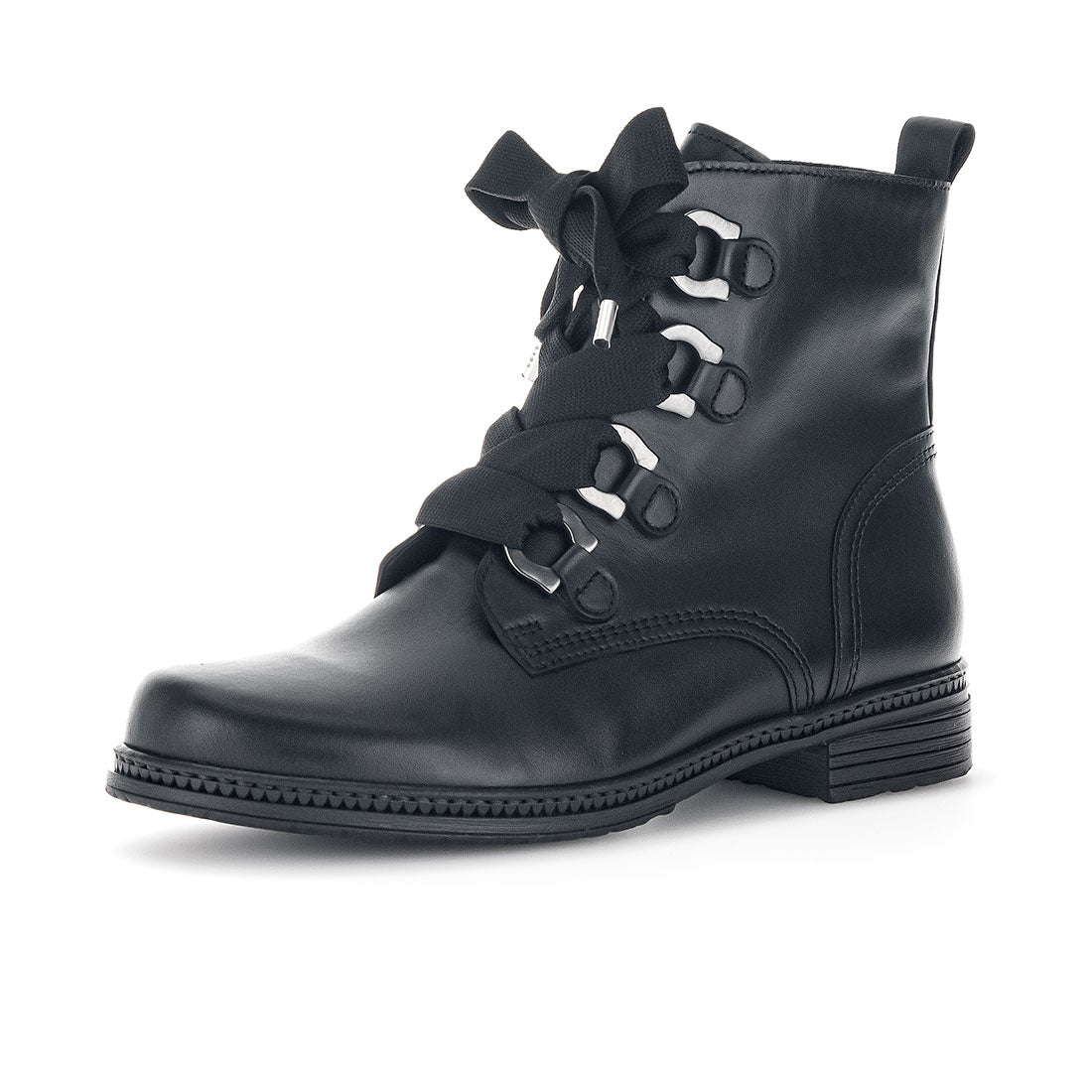 GABOR Black lace-up boot with zipper,