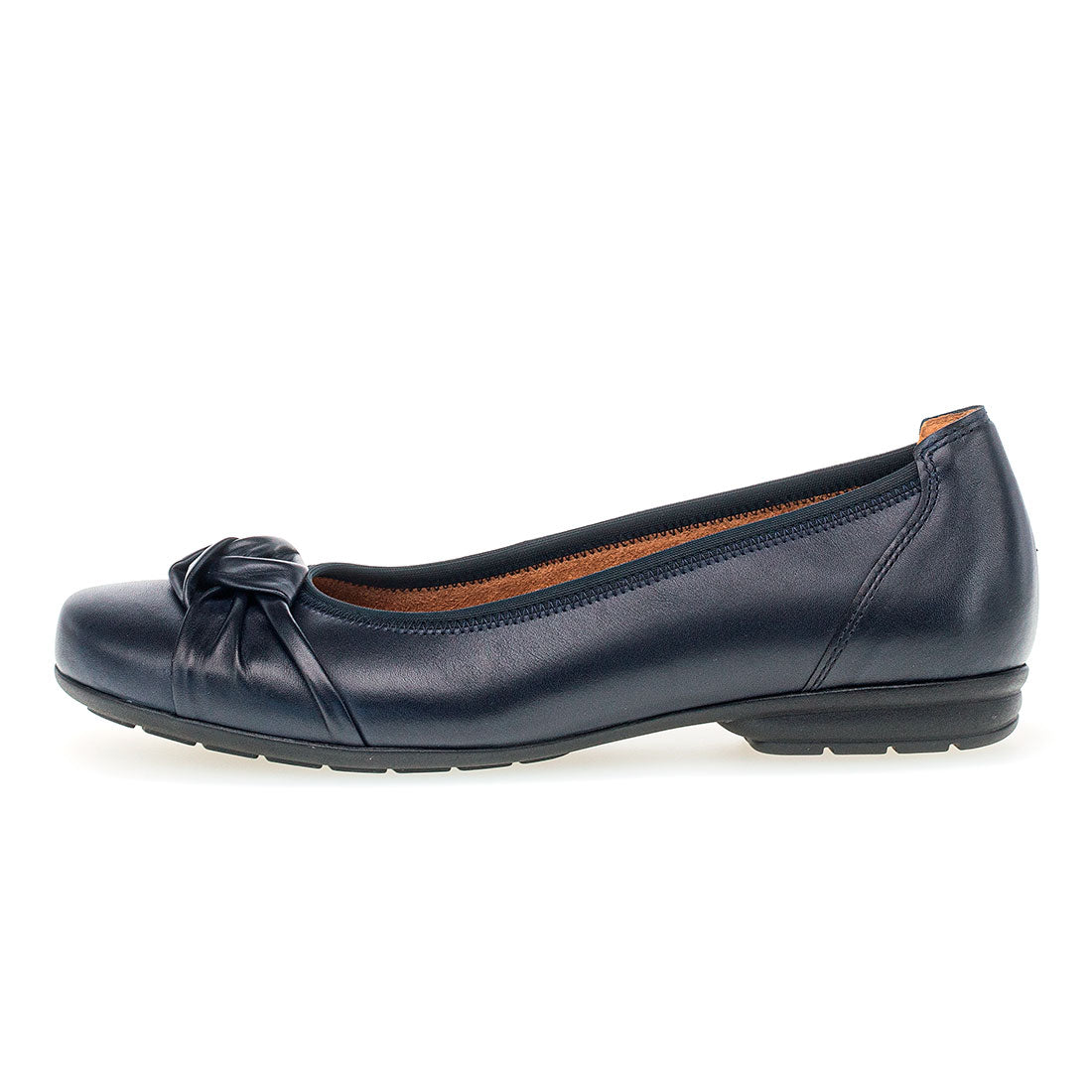 GABOR Blue leather ballerina with knot,