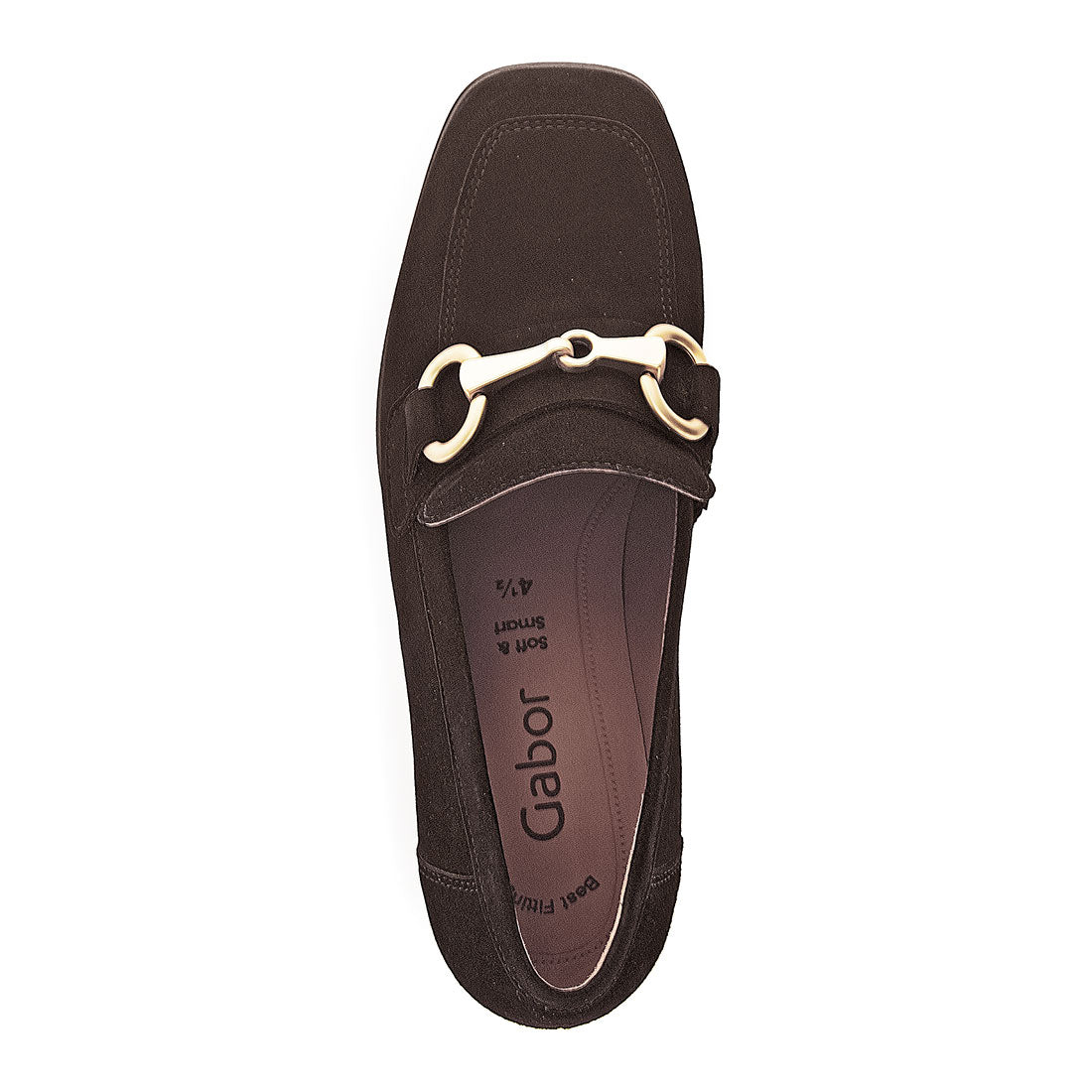 GABOR Chocolate suede with gold bit,