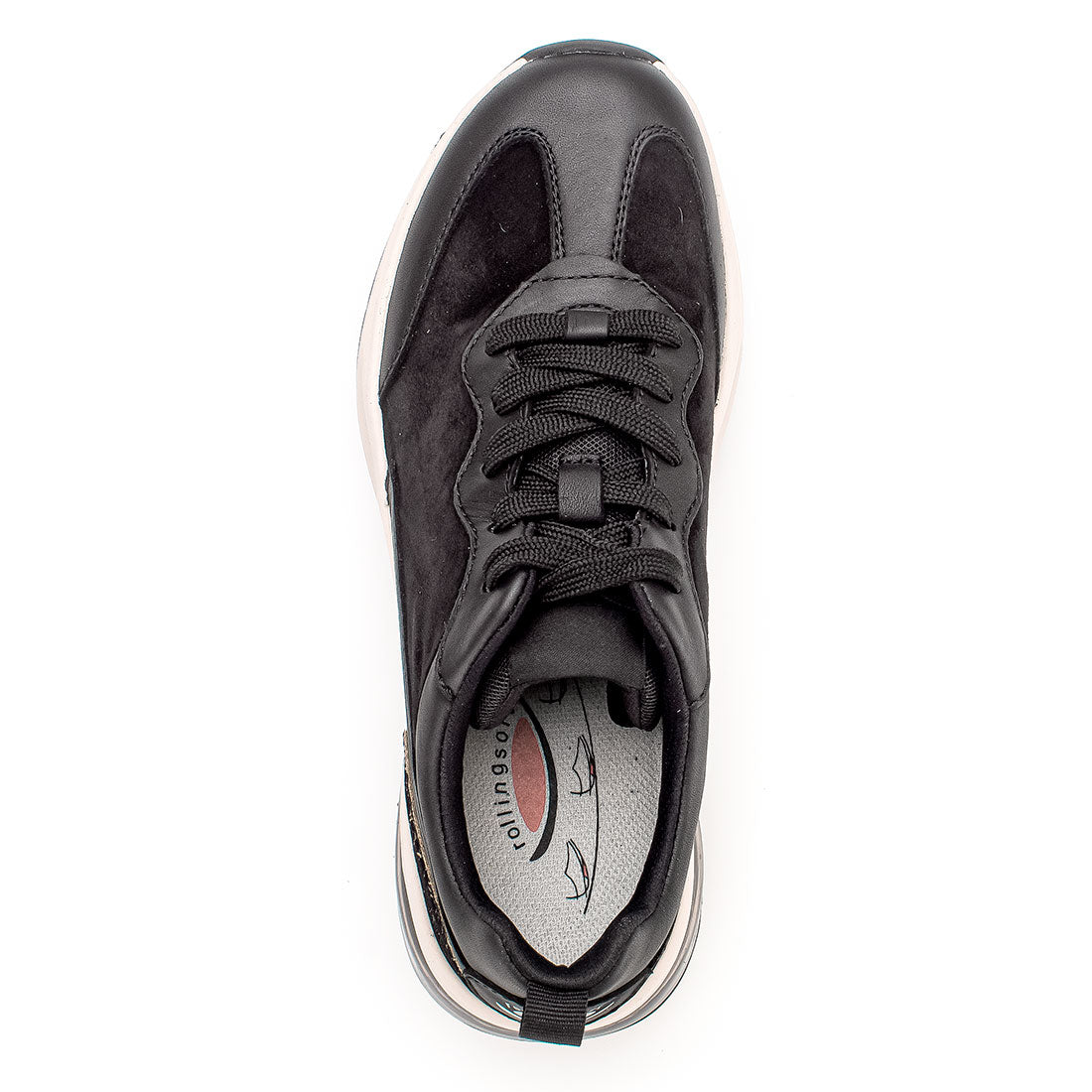 ROLLINGSOFT Black suede sneaker with animal print,