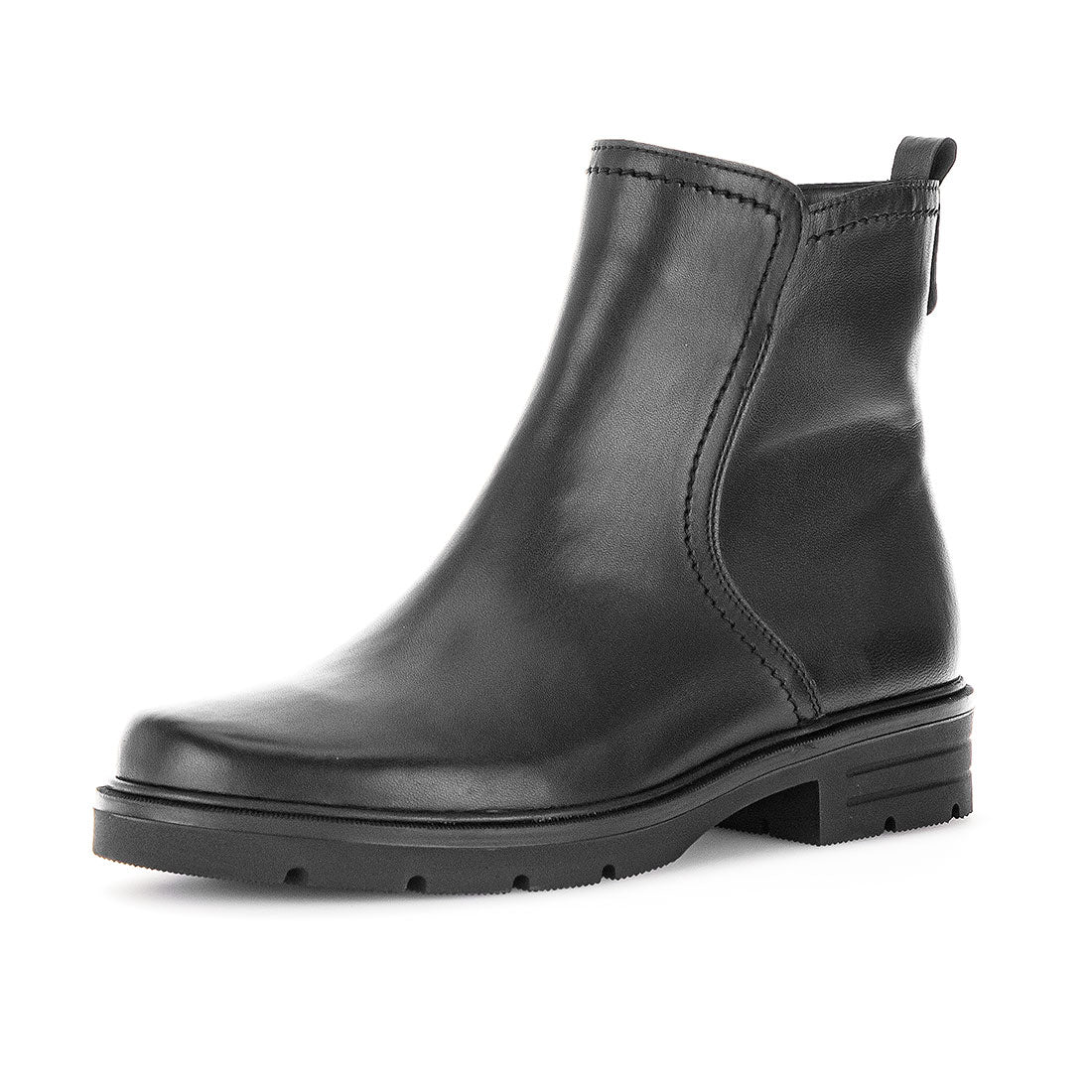 GABOR Black leather boot with removable sole,
