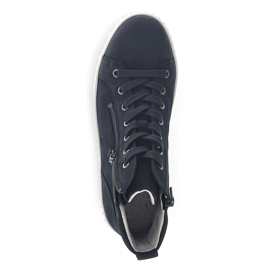 GABOR Blue nubuck sneaker with laces,