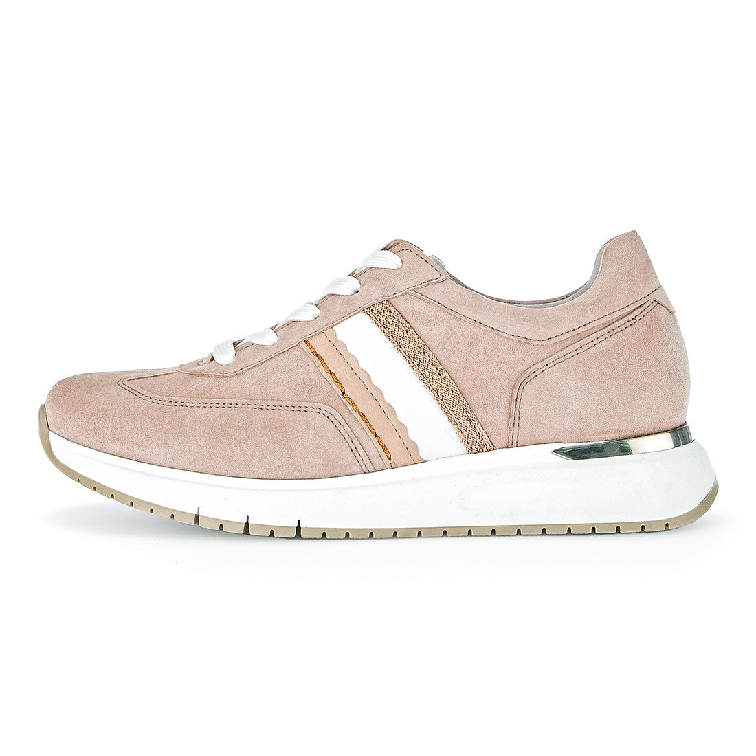 GABOR Pink suede sneaker with laces,