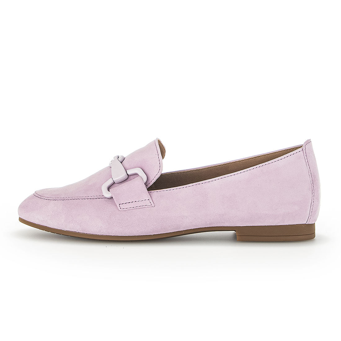 GABOR Light purple suede loafer with buckle,