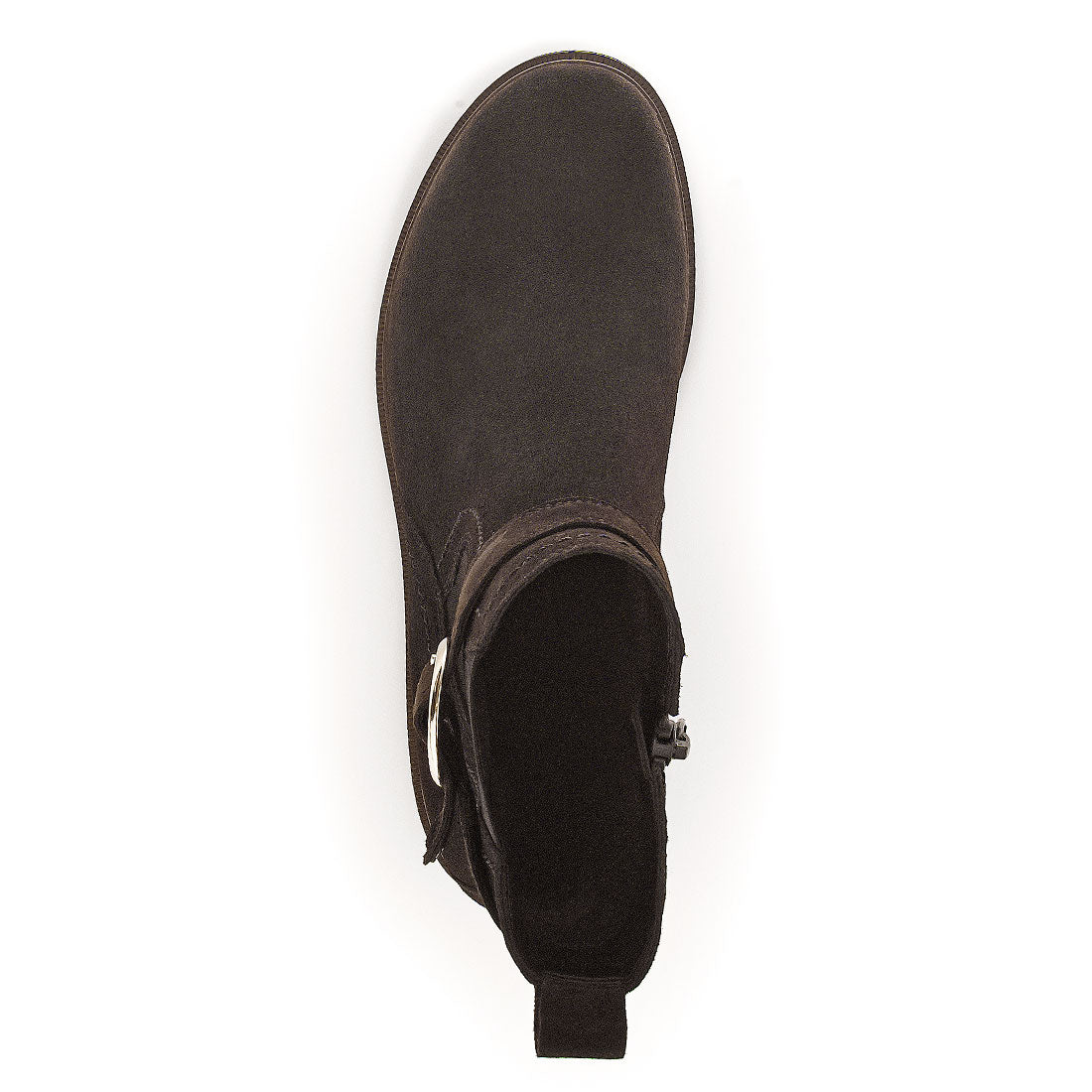 GABOR Dark brown suede boot with elastic,