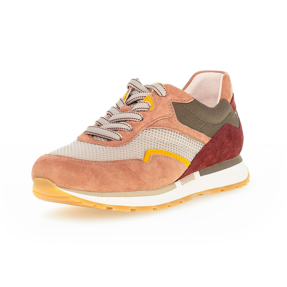 GABOR Pink/burgundy suede + gray textile,