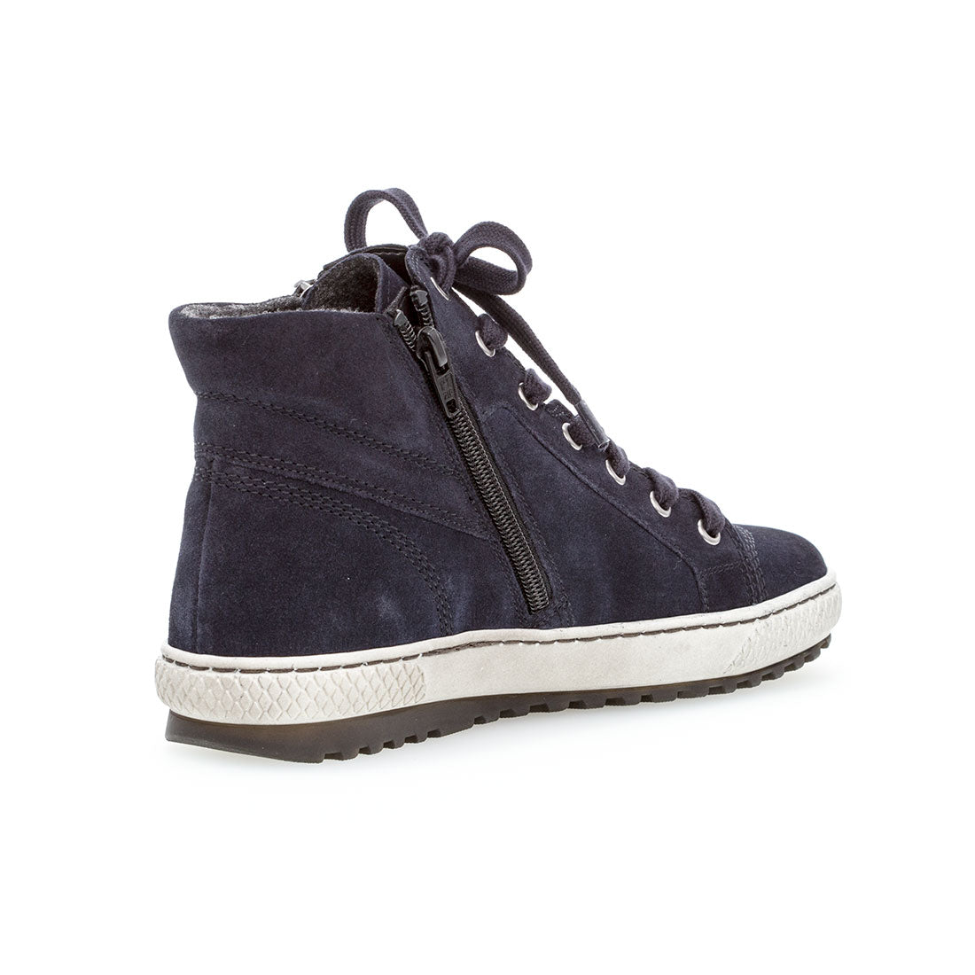 GABOR Dark blue suede sneaker with laces,