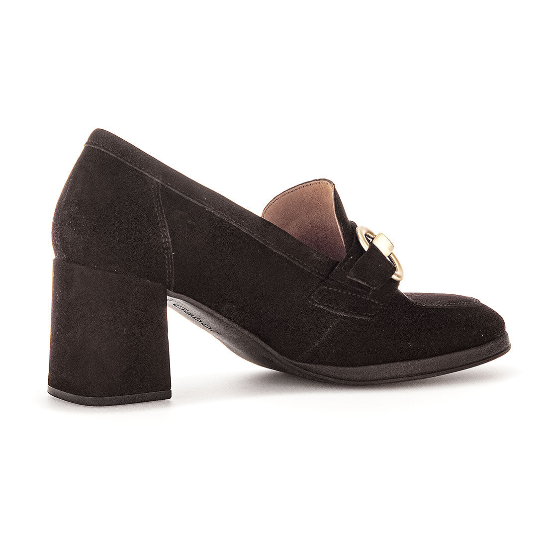 GABOR Chocolate suede with gold bit,