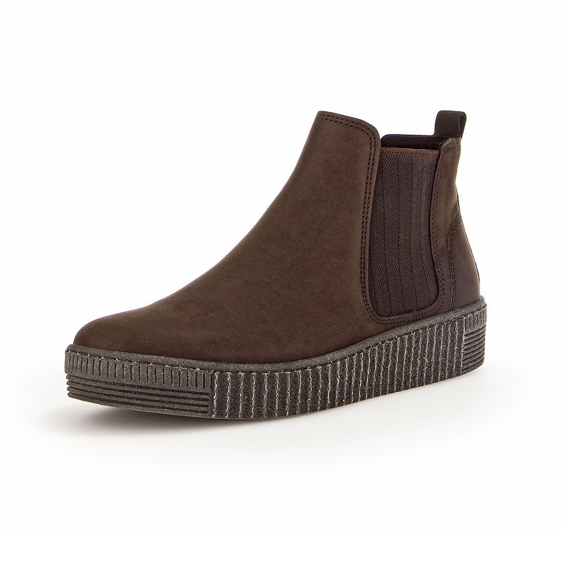 GABOR Brown oil nubuck boot with elastic,