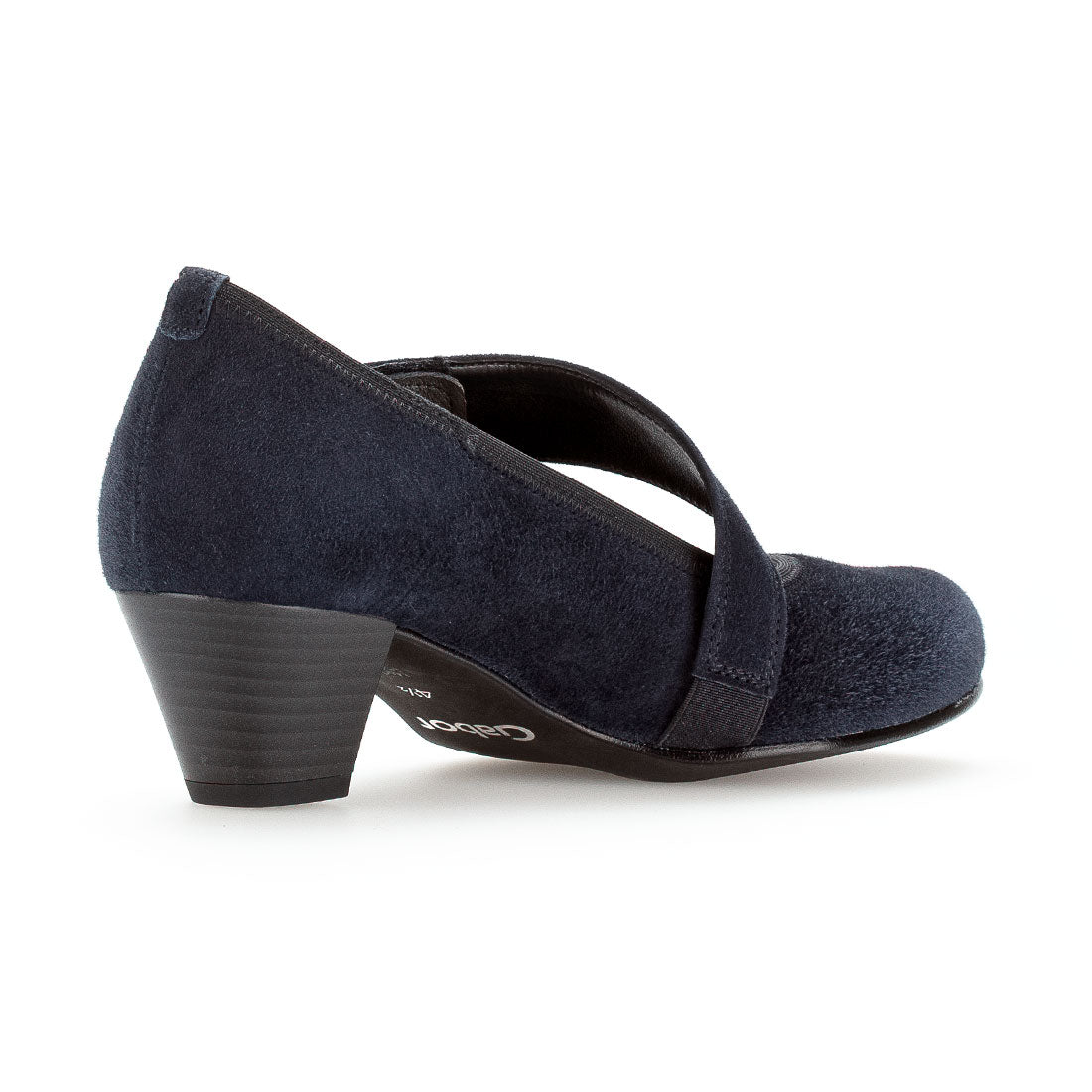 GABOR Blue suede pump with Velcro strap,
