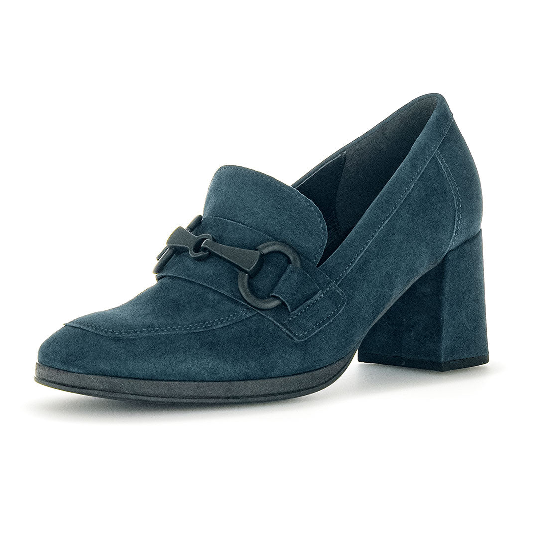GABOR Topas blue suede loafer with bit,
