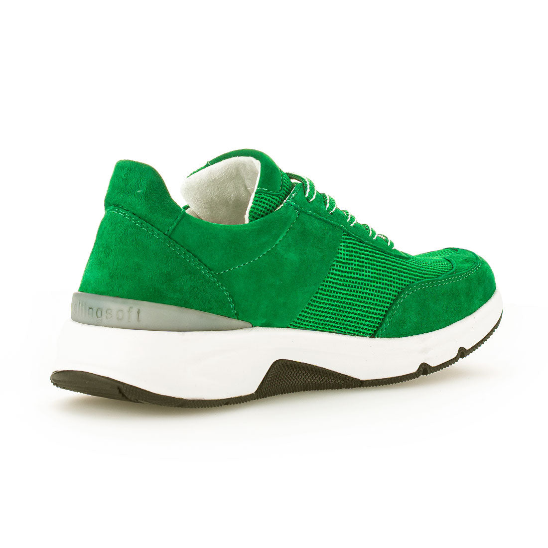ROLLINGSOFT Green suede/textile sneaker,