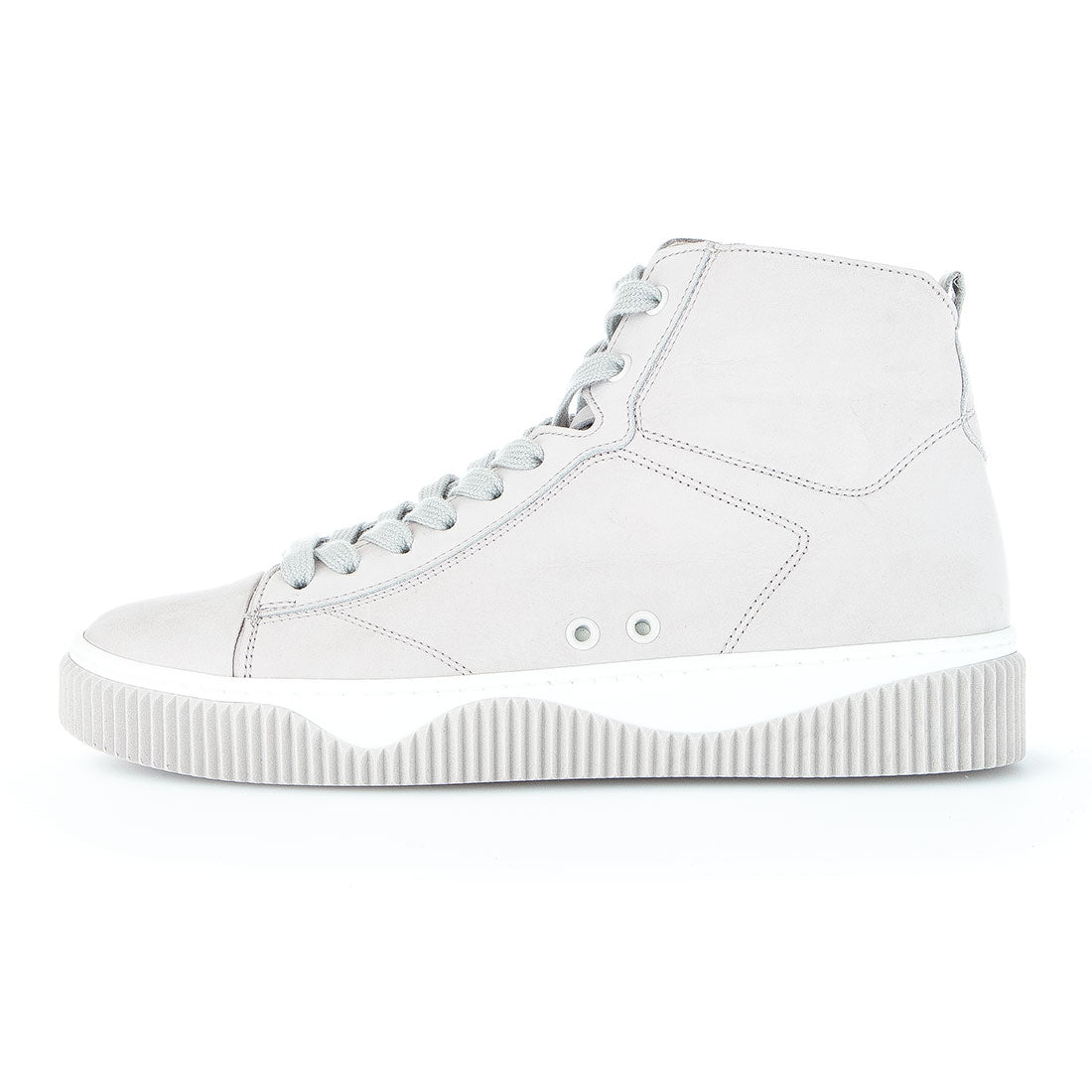GABOR Gray nubuck sneaker with laces + zipper,
