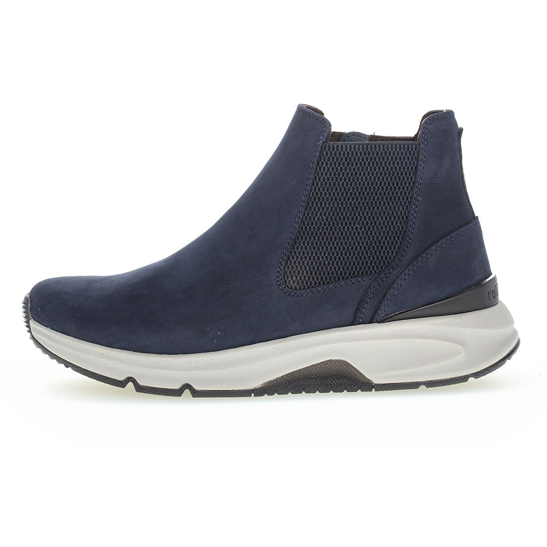 ROLLINGSOFT Blue nubuck boot with elastic + zip,